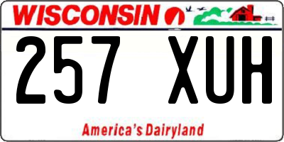 WI license plate 257XUH