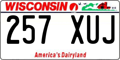 WI license plate 257XUJ