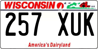 WI license plate 257XUK