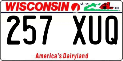 WI license plate 257XUQ