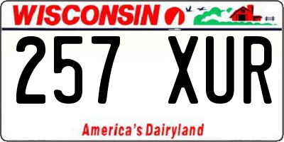WI license plate 257XUR