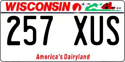 WI license plate 257XUS
