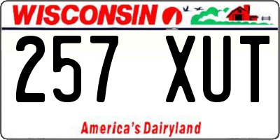 WI license plate 257XUT