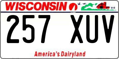 WI license plate 257XUV