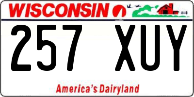 WI license plate 257XUY