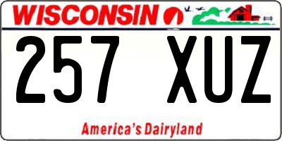 WI license plate 257XUZ