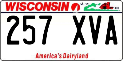 WI license plate 257XVA
