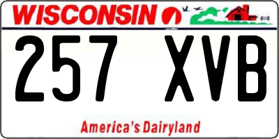 WI license plate 257XVB
