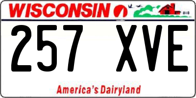 WI license plate 257XVE