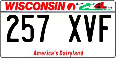 WI license plate 257XVF