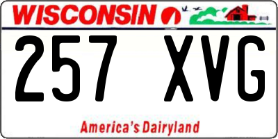WI license plate 257XVG
