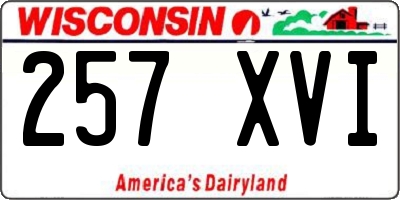 WI license plate 257XVI