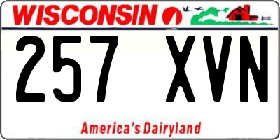 WI license plate 257XVN