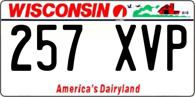 WI license plate 257XVP