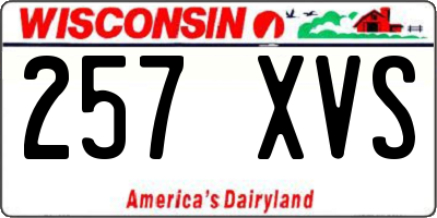 WI license plate 257XVS