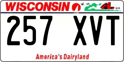 WI license plate 257XVT