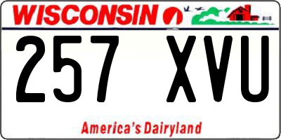 WI license plate 257XVU