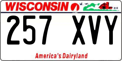 WI license plate 257XVY