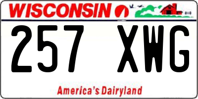 WI license plate 257XWG