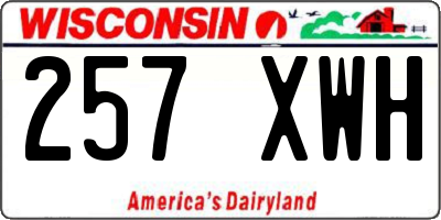 WI license plate 257XWH