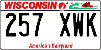 WI license plate 257XWK