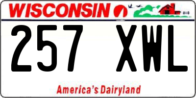 WI license plate 257XWL