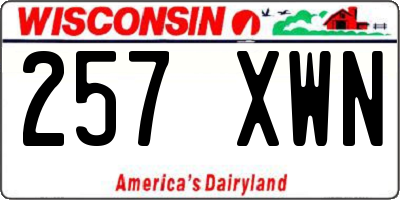 WI license plate 257XWN
