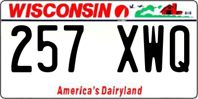 WI license plate 257XWQ
