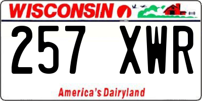 WI license plate 257XWR