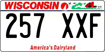 WI license plate 257XXF