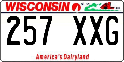 WI license plate 257XXG