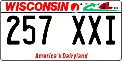WI license plate 257XXI