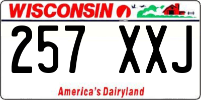 WI license plate 257XXJ