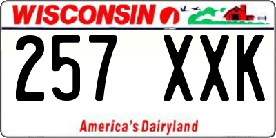 WI license plate 257XXK