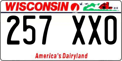 WI license plate 257XXO