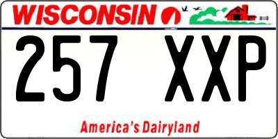 WI license plate 257XXP