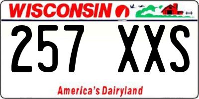 WI license plate 257XXS