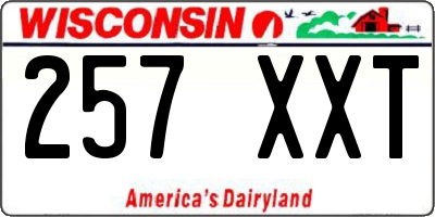 WI license plate 257XXT