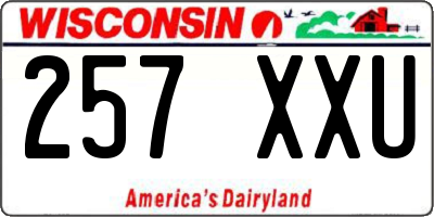 WI license plate 257XXU