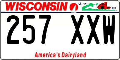 WI license plate 257XXW