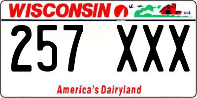 WI license plate 257XXX