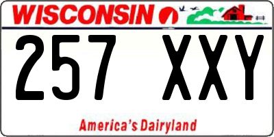 WI license plate 257XXY