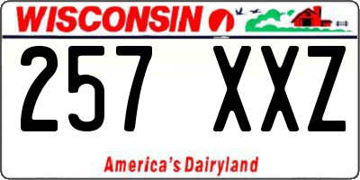 WI license plate 257XXZ