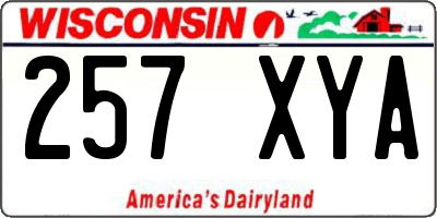 WI license plate 257XYA