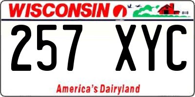 WI license plate 257XYC
