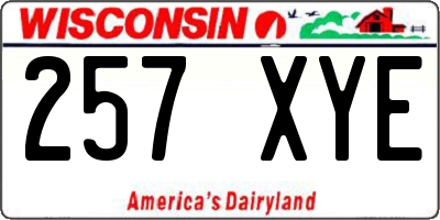 WI license plate 257XYE
