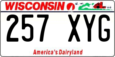 WI license plate 257XYG