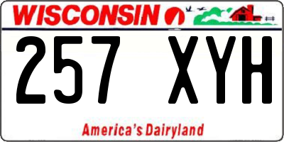 WI license plate 257XYH