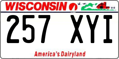 WI license plate 257XYI
