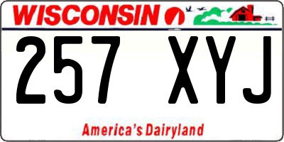 WI license plate 257XYJ